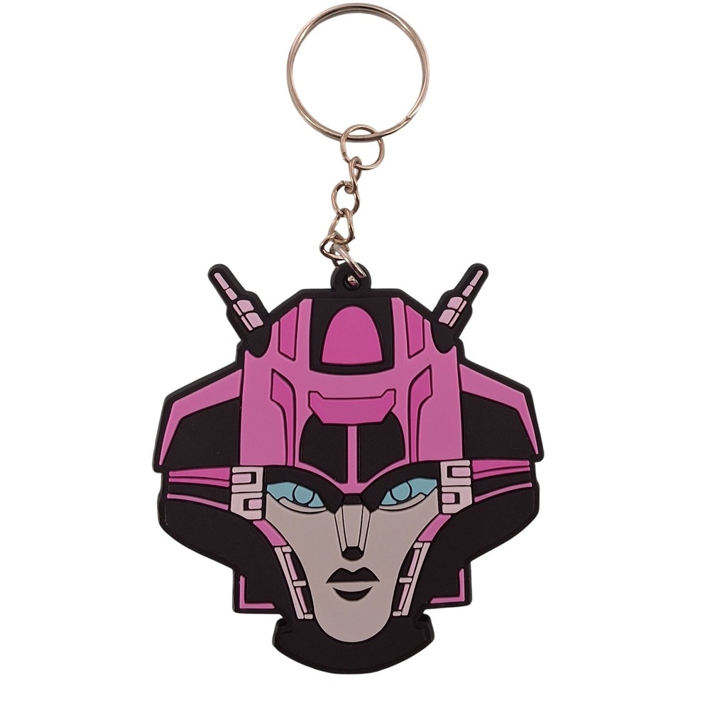 Transformers One Elita-1 Rubber Keychain | Pink & Black Bag Charm